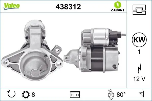 Starter 12 V 1 kW VALEO 438312