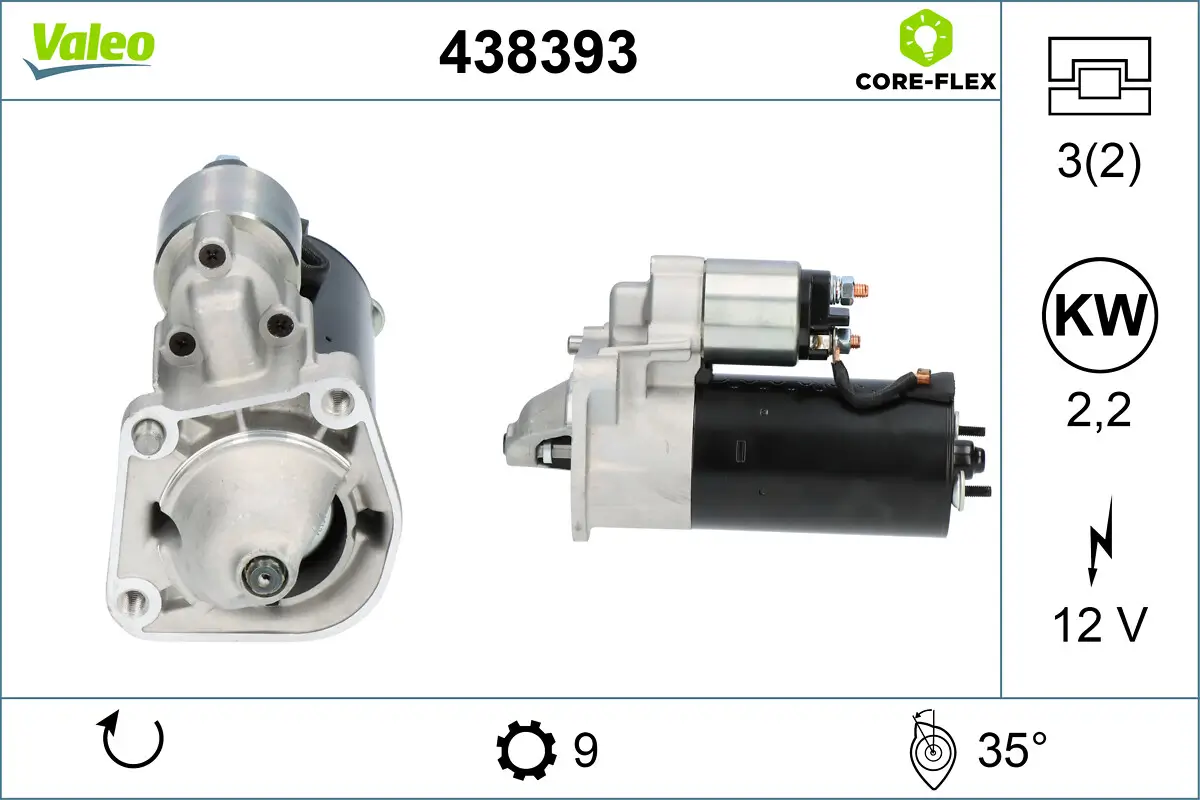 Starter 12 V 2,2 kW VALEO 438393