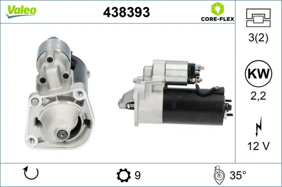 Starter 12 V 2,2 kW VALEO 438393 Bild Starter 12 V 2,2 kW VALEO 438393