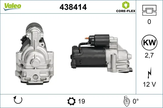 Starter 12 V 2,2 kW VALEO 438414 Bild Starter 12 V 2,2 kW VALEO 438414