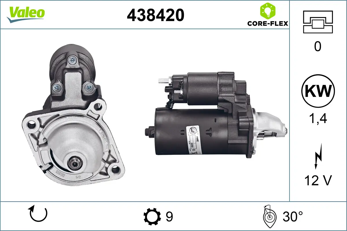 Starter 12 V 1,4 kW VALEO 438420
