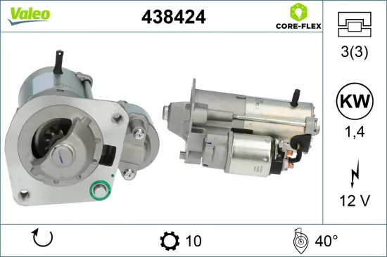 Starter 12 V 1,4 kW VALEO 438424 Bild Starter 12 V 1,4 kW VALEO 438424