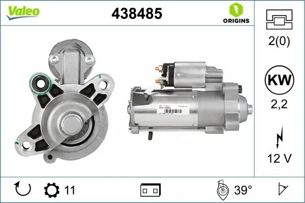 Starter 12 V 2,2 kW VALEO 438485