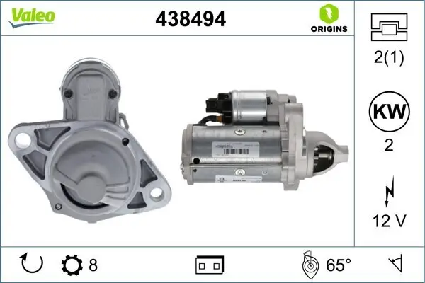 Starter 12 V 2,2 kW VALEO 438494