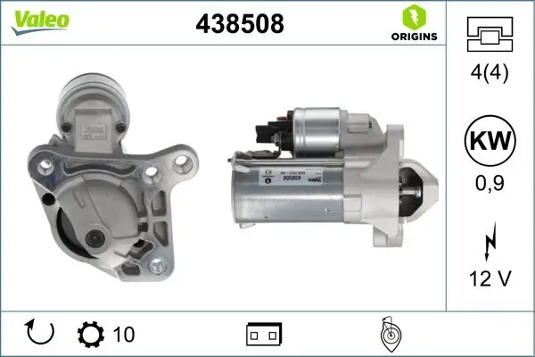 Starter 12 V 0,9 kW VALEO 438508