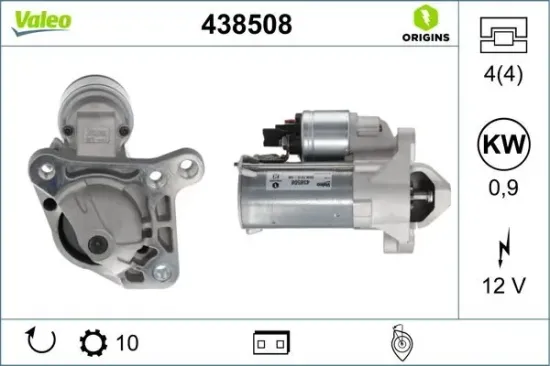 Starter 12 V 0,9 kW VALEO 438508 Bild Starter 12 V 0,9 kW VALEO 438508
