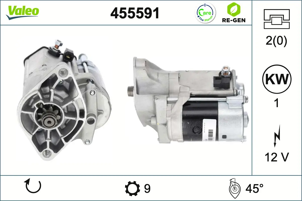 Starter 12 V 1 kW VALEO 455591