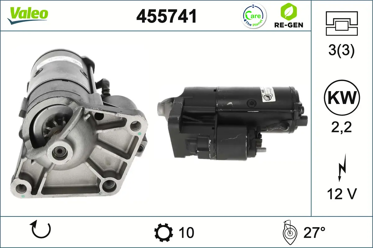 Starter 12 V 2,2 kW VALEO 455741