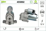 Starter 12 V 1,4 kW VALEO 455892