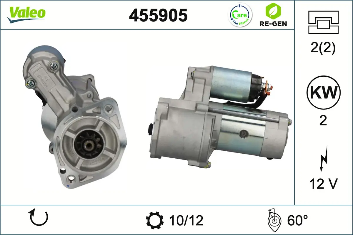 Starter 12 V 2 kW VALEO 455905