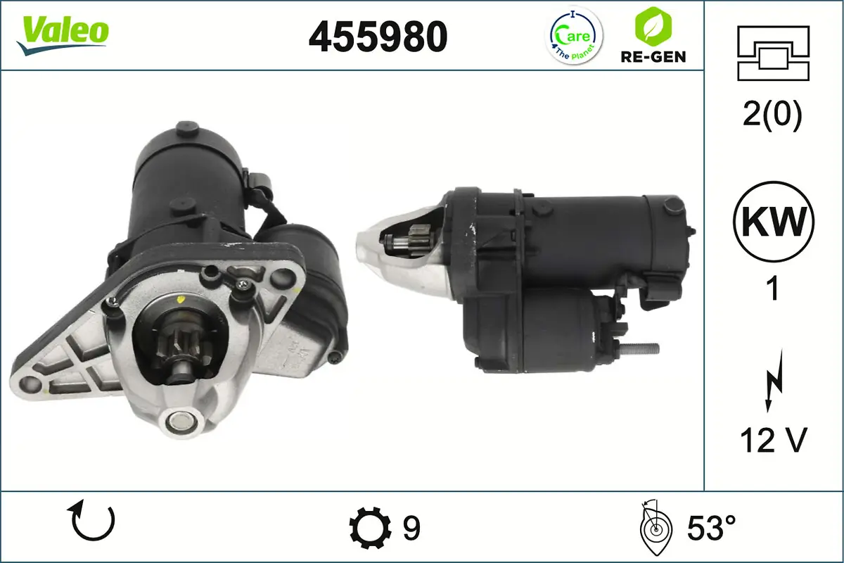 Starter 12 V 1 kW VALEO 455980