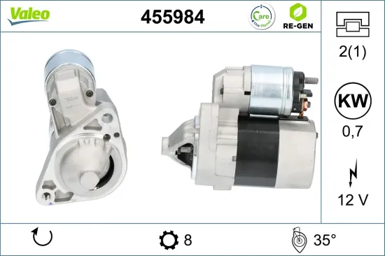 Starter 12 V 0,7 kW VALEO 455984 Bild Starter 12 V 0,7 kW VALEO 455984