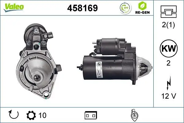 Starter 12 V 2 kW VALEO 458169
