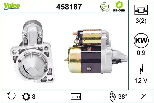 Starter 12 V 0,9 kW VALEO 458187