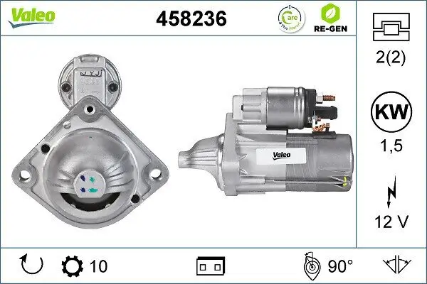 Starter 12 V 1,5 kW VALEO 458236