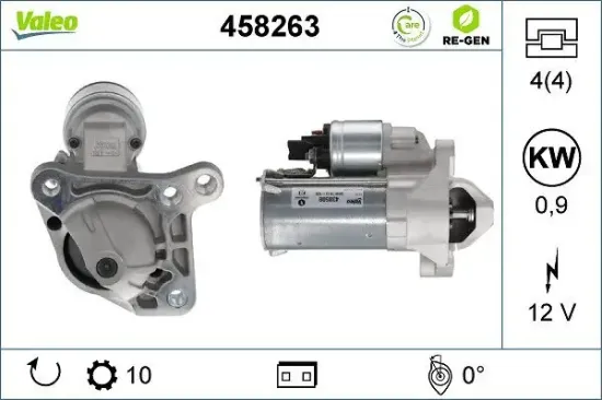 Starter 12 V 0,9 kW VALEO 458263 Bild Starter 12 V 0,9 kW VALEO 458263