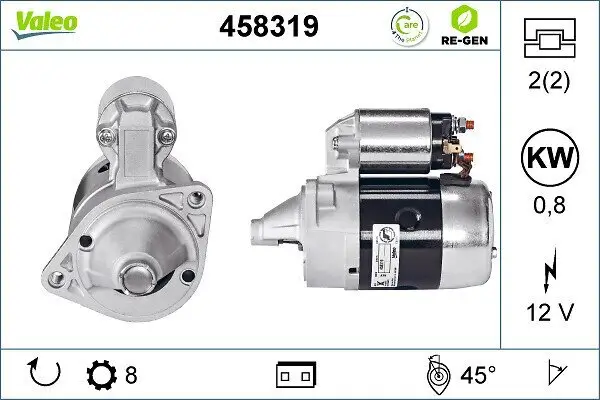 Starter 12 V 0,8 kW VALEO 458319