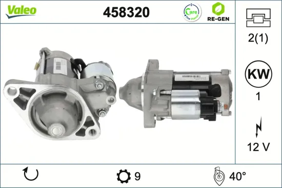Starter 12 V 1 kW VALEO 458320 Bild Starter 12 V 1 kW VALEO 458320