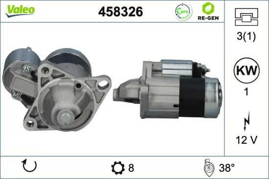 Starter 12 V 1 kW VALEO 458326 Bild Starter 12 V 1 kW VALEO 458326