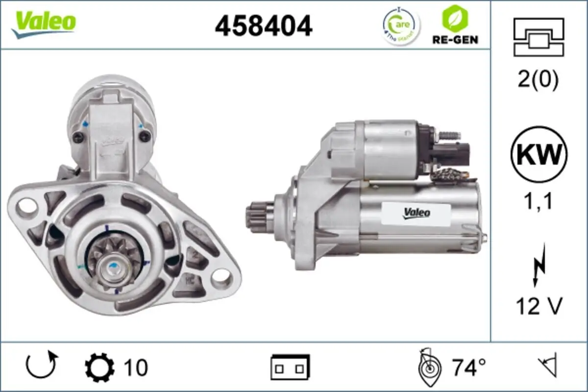 Starter 12 V 1,1 kW VALEO 458404