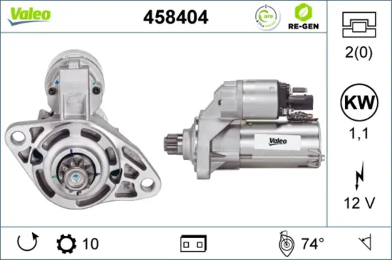 Starter 12 V 1,1 kW VALEO 458404 Bild Starter 12 V 1,1 kW VALEO 458404