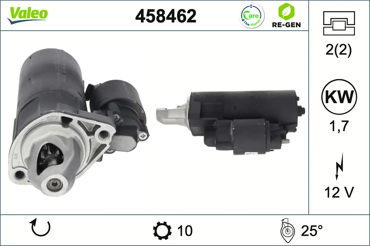 Starter 12 V 1,7 kW VALEO 458462