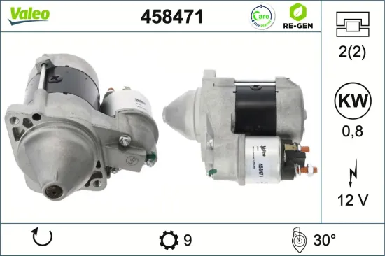 Starter 12 V 0,8 kW VALEO 458471 Bild Starter 12 V 0,8 kW VALEO 458471
