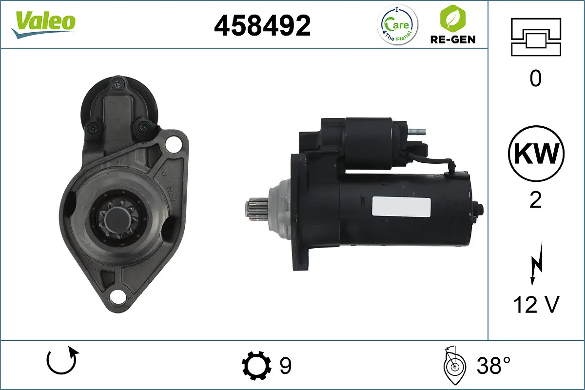 Starter 12 V 2 kW VALEO 458492