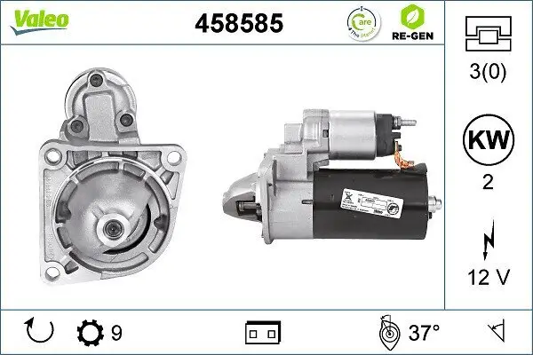 Starter 12 V 2 kW VALEO 458585