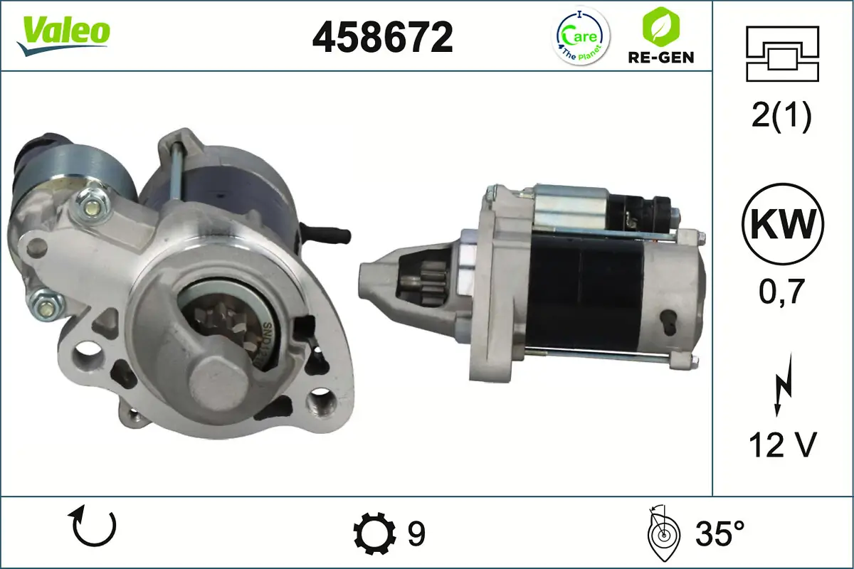 Starter 12 V 0,7 kW VALEO 458672
