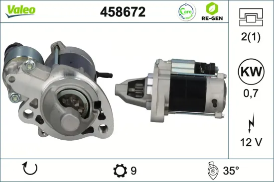 Starter 12 V 0,7 kW VALEO 458672 Bild Starter 12 V 0,7 kW VALEO 458672