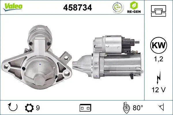 Starter 12 V 1,2 kW VALEO 458734