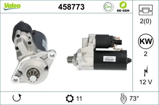 Starter 12 V 2 kW VALEO 458773 Bild Starter 12 V 2 kW VALEO 458773