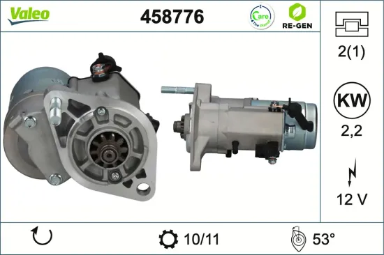 Starter 12 V 2,2 kW VALEO 458776 Bild Starter 12 V 2,2 kW VALEO 458776