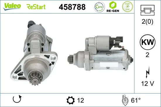 Starter 12 V 2 kW VALEO 458788 Bild Starter 12 V 2 kW VALEO 458788