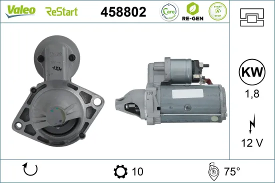 Starter 12 V 1,8 kW VALEO 458802 Bild Starter 12 V 1,8 kW VALEO 458802