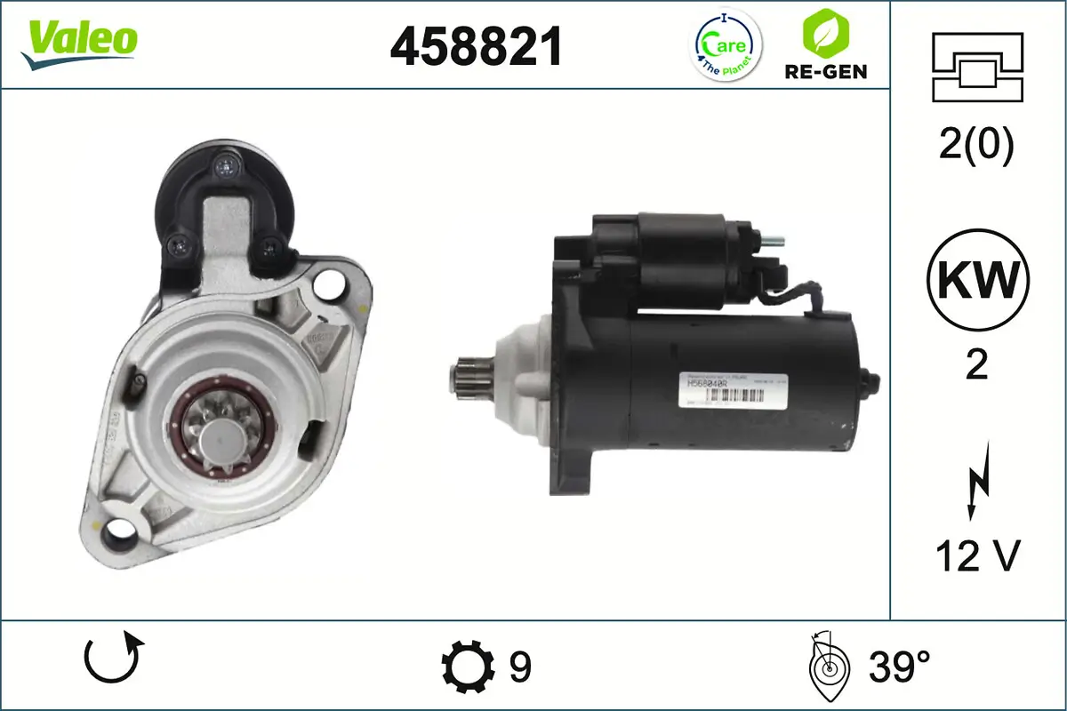 Starter 12 V 2 kW VALEO 458821