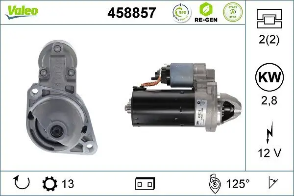 Starter 12 V 2,5 kW VALEO 458857