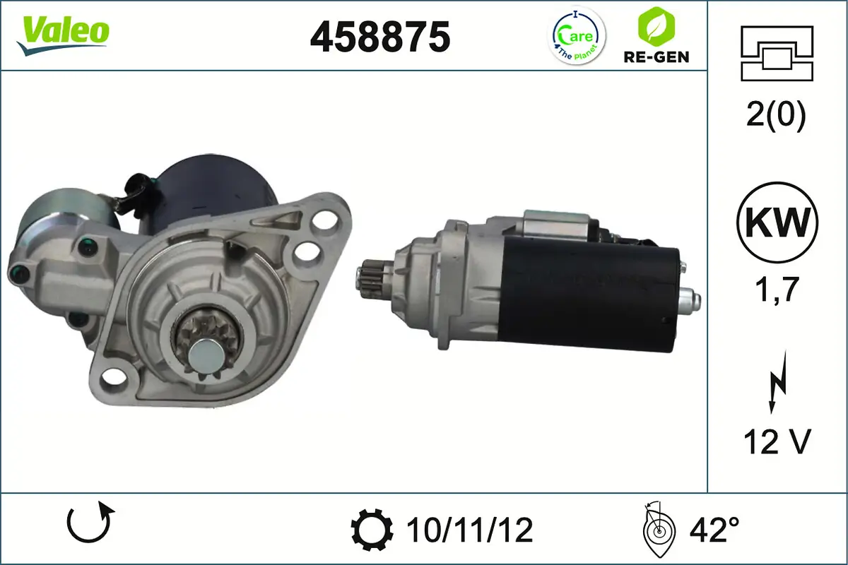 Starter 12 V 1,7 kW VALEO 458875