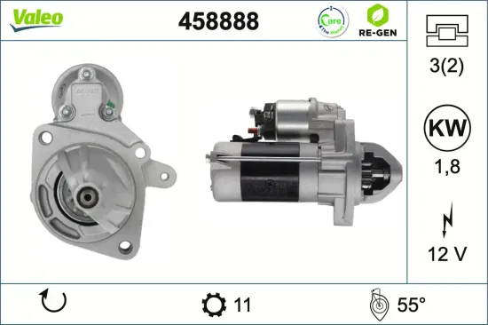 Starter 12 V 1,8 kW VALEO 458888 Bild Starter 12 V 1,8 kW VALEO 458888