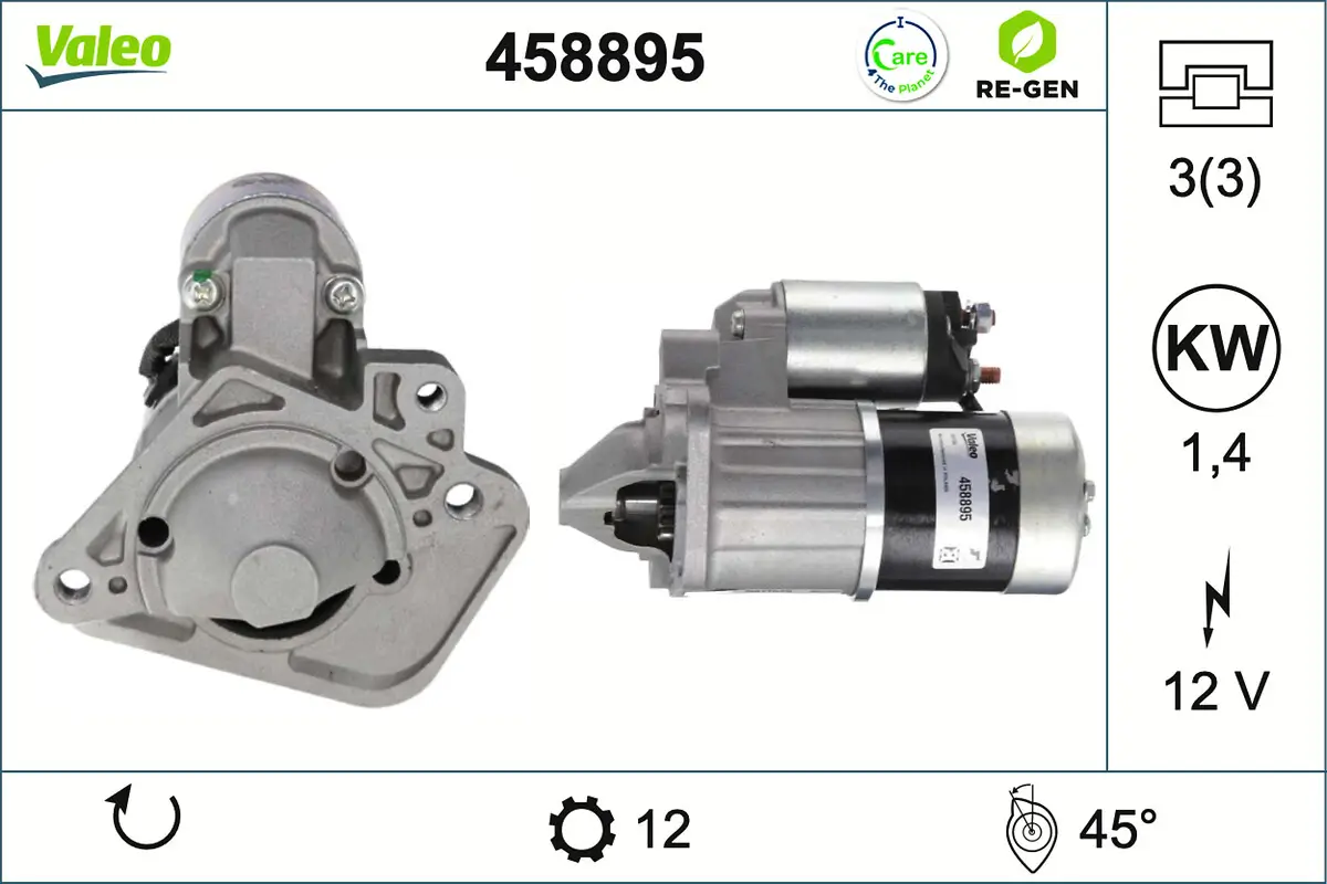 Starter 12 V 1,4 kW VALEO 458895