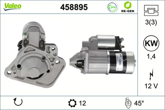 Starter 12 V 1,4 kW VALEO 458895 Bild Starter 12 V 1,4 kW VALEO 458895