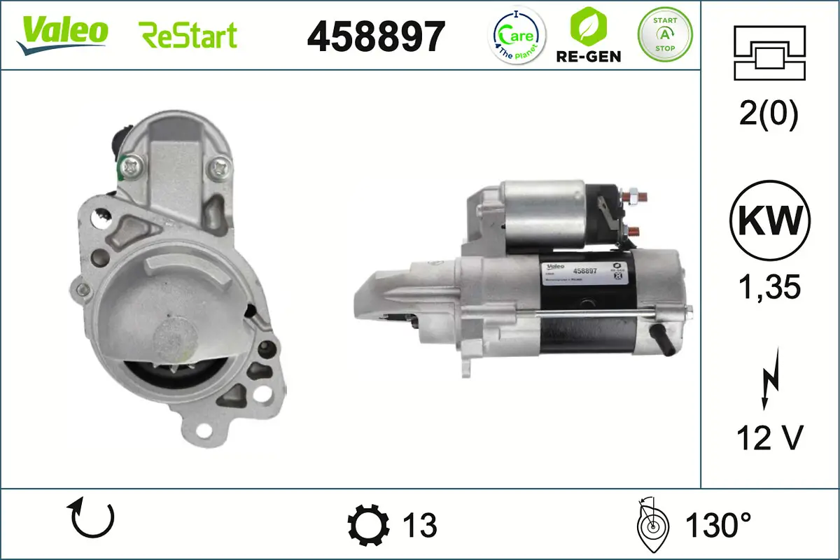 Starter 12 V 1,35 kW VALEO 458897