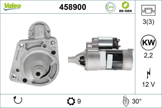 Starter 12 V 2,2 kW VALEO 458900 Bild Starter 12 V 2,2 kW VALEO 458900