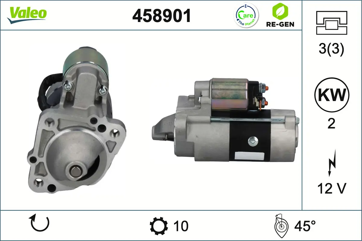 Starter 12 V 2 kW VALEO 458901