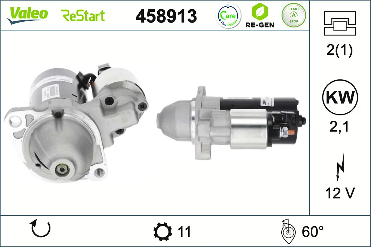 Starter 12 V 2,1 kW VALEO 458913