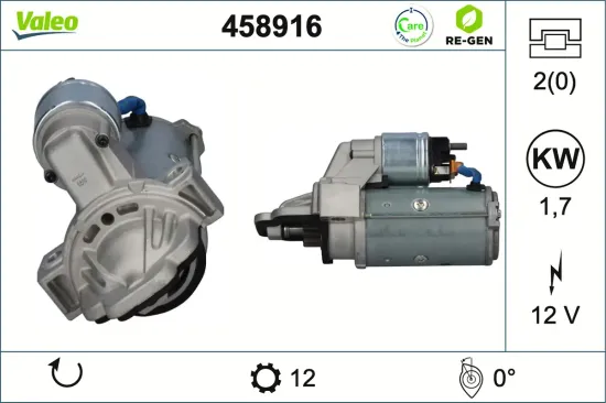 Starter 12 V 1,7 kW VALEO 458916 Bild Starter 12 V 1,7 kW VALEO 458916