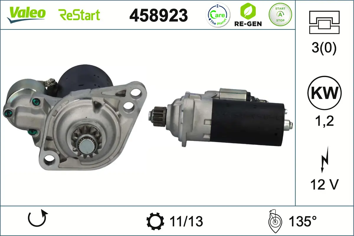 Starter 12 V 1,2 kW VALEO 458923