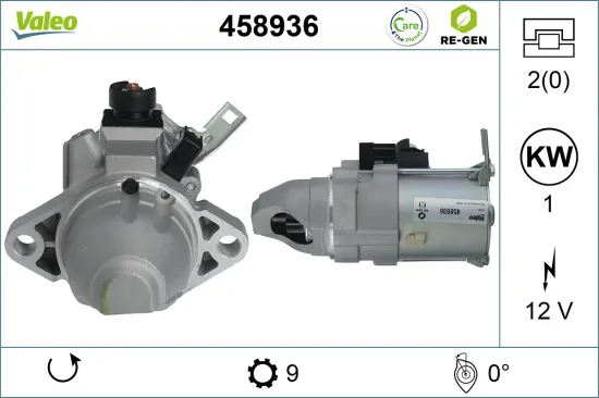 Starter 12 V 1 kW VALEO 458936 Bild Starter 12 V 1 kW VALEO 458936