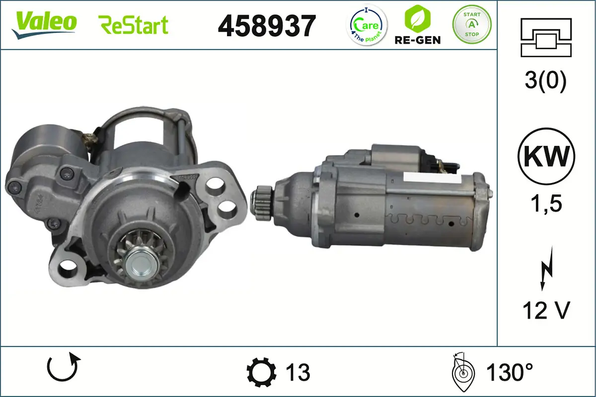 Starter 12 V 1,5 kW VALEO 458937
